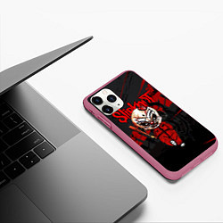 Чехол iPhone 11 Pro матовый Slipknot bloody, цвет: 3D-малиновый — фото 2