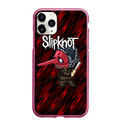 Чехол iPhone 11 Pro матовый Slipknot красные молнии