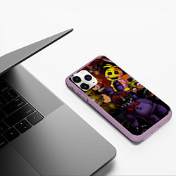 Чехол iPhone 11 Pro матовый Fivе Nights аt Frеddys, цвет: 3D-сиреневый — фото 2