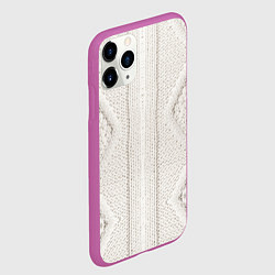 Чехол iPhone 11 Pro матовый Имитация - вязаная структура, цвет: 3D-фиолетовый — фото 2