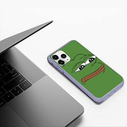 Чехол iPhone 11 Pro матовый Лягушонок Pepe грустит, цвет: 3D-светло-сиреневый — фото 2