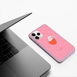 Чехол iPhone 11 Pro матовый Купание в вине, цвет: 3D-розовый — фото 2