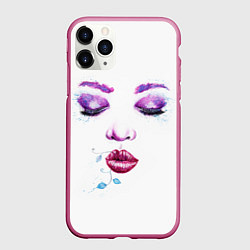 Чехол iPhone 11 Pro матовый Лицо милой девушки, цвет: 3D-малиновый
