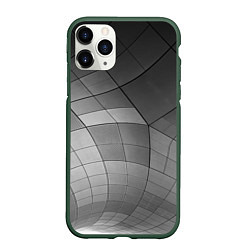 Чехол iPhone 11 Pro матовый Металлические серые пластины, цвет: 3D-темно-зеленый