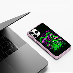 Чехол iPhone 11 Pro матовый Фантастические кислотные грибы, цвет: 3D-розовый — фото 2