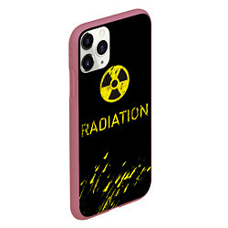 Чехол iPhone 11 Pro матовый Radiation - радиационная опасность, цвет: 3D-малиновый — фото 2