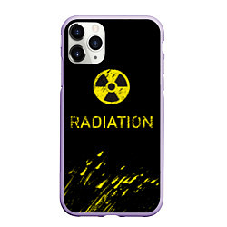 Чехол iPhone 11 Pro матовый Radiation - радиационная опасность, цвет: 3D-светло-сиреневый