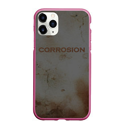 Чехол iPhone 11 Pro матовый Corrosion - рыжая ржавчина, цвет: 3D-малиновый