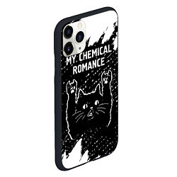 Чехол iPhone 11 Pro матовый Группа My Chemical Romance и рок кот, цвет: 3D-черный — фото 2