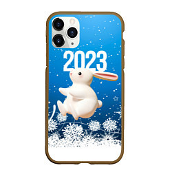 Чехол iPhone 11 Pro матовый Белый большой кролик