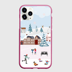 Чехол iPhone 11 Pro матовый Новый год - каникулы