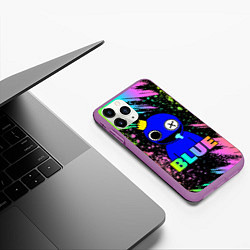 Чехол iPhone 11 Pro матовый Rainbow Friends - Blue, цвет: 3D-фиолетовый — фото 2