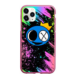 Чехол iPhone 11 Pro матовый Rainbow Friends: Blue, цвет: 3D-малиновый