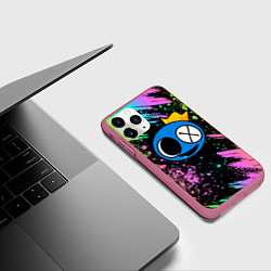 Чехол iPhone 11 Pro матовый Rainbow Friends: Blue, цвет: 3D-малиновый — фото 2