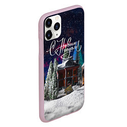 Чехол iPhone 11 Pro матовый С новым годом - новогодняя ночь, цвет: 3D-розовый — фото 2