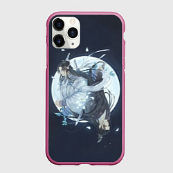 Чехол iPhone 11 Pro матовый Ванцзи Усянь и Луна - Магистр дьявольского культа, цвет: 3D-малиновый