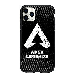 Чехол iPhone 11 Pro матовый Apex Legends с потертостями на темном фоне