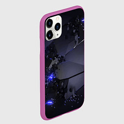 Чехол iPhone 11 Pro матовый Неоновые плиты, взрыв, цвет: 3D-фиолетовый — фото 2