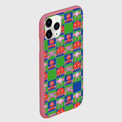Чехол iPhone 11 Pro матовый Пиксельный рисунок поп арт, цвет: 3D-малиновый — фото 2