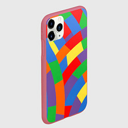 Чехол iPhone 11 Pro матовый Разноцветные текстуры и паттерны, цвет: 3D-малиновый — фото 2