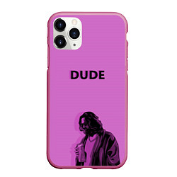 Чехол iPhone 11 Pro матовый Большой Лебовски DUDE, цвет: 3D-малиновый