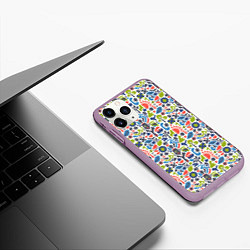 Чехол iPhone 11 Pro матовый Этно орнамент, цвет: 3D-сиреневый — фото 2