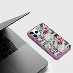 Чехол iPhone 11 Pro матовый Анархия и панки, цвет: 3D-фиолетовый — фото 2