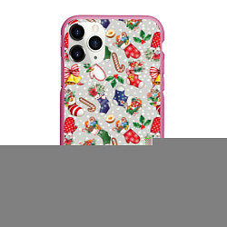 Чехол iPhone 11 Pro матовый Christmas Pattern, цвет: 3D-малиновый