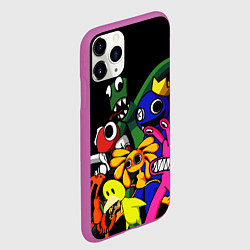 Чехол iPhone 11 Pro матовый Персонажи из радужных друзей, цвет: 3D-фиолетовый — фото 2