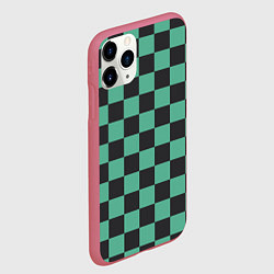Чехол iPhone 11 Pro матовый Танджиро Камадо клинок рассекающий демонов кимоно, цвет: 3D-малиновый — фото 2