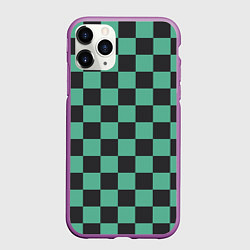 Чехол iPhone 11 Pro матовый Танджиро Камадо клинок рассекающий демонов кимоно, цвет: 3D-фиолетовый
