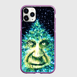 Чехол iPhone 11 Pro матовый Мудрое Новогоднее Дерево, цвет: 3D-фиолетовый