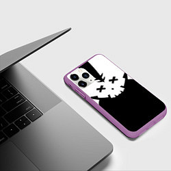 Чехол iPhone 11 Pro матовый Татуировка Ребекки - ЧБ, цвет: 3D-фиолетовый — фото 2