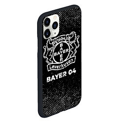 Чехол iPhone 11 Pro матовый Bayer 04 с потертостями на темном фоне, цвет: 3D-черный — фото 2