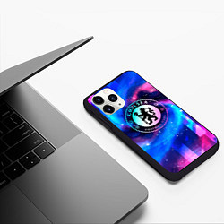 Чехол iPhone 11 Pro матовый Chelsea неоновый космос, цвет: 3D-черный — фото 2