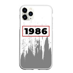 Чехол iPhone 11 Pro матовый 1986 - в красной рамке на светлом, цвет: 3D-белый