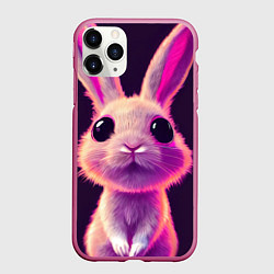 Чехол iPhone 11 Pro матовый Кролик 3Д арт
