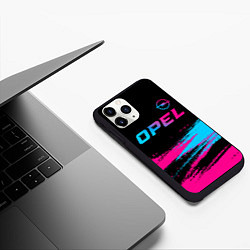 Чехол iPhone 11 Pro матовый Opel - neon gradient: символ сверху, цвет: 3D-черный — фото 2