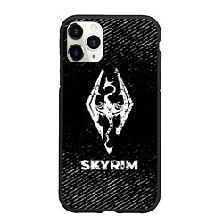 Чехол iPhone 11 Pro матовый Skyrim с потертостями на темном фоне