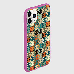 Чехол iPhone 11 Pro матовый Peace symbol pattern, цвет: 3D-фиолетовый — фото 2