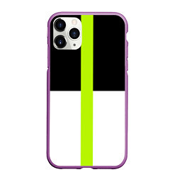 Чехол iPhone 11 Pro матовый Геометрия Инь-Янь, цвет: 3D-фиолетовый