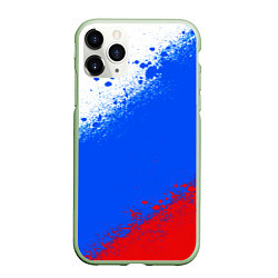 Чехол iPhone 11 Pro матовый Флаг России - триколор