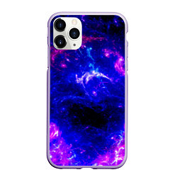 Чехол iPhone 11 Pro матовый Неоновый космос со звездами