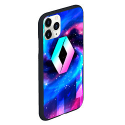 Чехол iPhone 11 Pro матовый Renault неоновый космос, цвет: 3D-черный — фото 2
