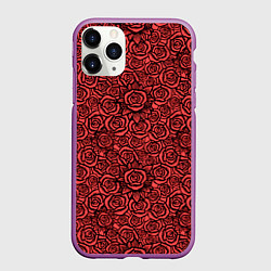 Чехол iPhone 11 Pro матовый Готические розы ретро