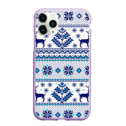 Чехол iPhone 11 Pro матовый Happy new year, blue deer