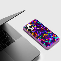 Чехол iPhone 11 Pro матовый Цветомузыка, цвет: 3D-фиолетовый — фото 2