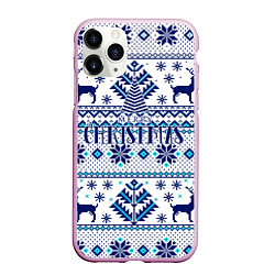 Чехол iPhone 11 Pro матовый Happy new year, merry christmas, цвет: 3D-розовый