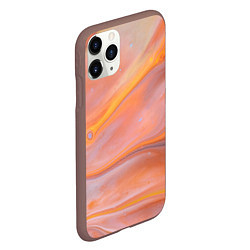Чехол iPhone 11 Pro матовый Оранжевая река и краски, цвет: 3D-коричневый — фото 2