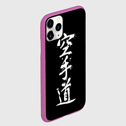 Чехол iPhone 11 Pro матовый Белый символ карате граффити, цвет: 3D-фиолетовый — фото 2